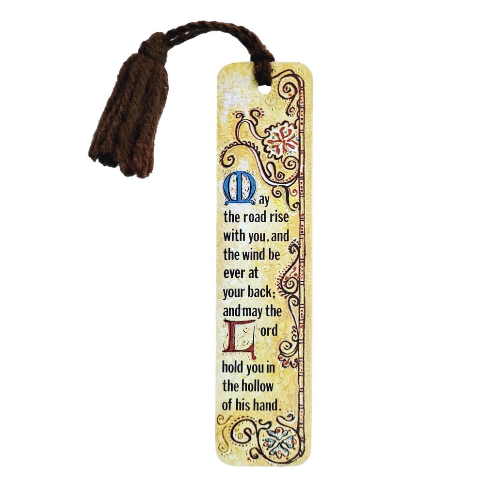 Vintage 70s Irish Blessing Bookmark- Medieval Gold- 1972- Antioch Bookplate H-28